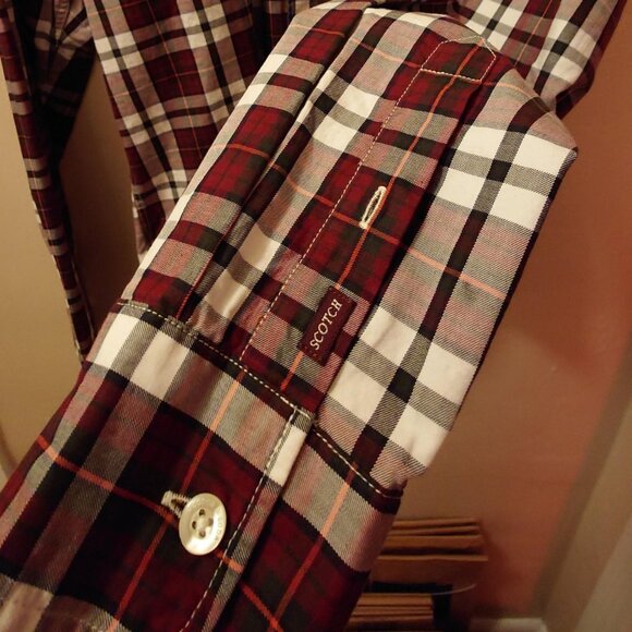 Scotch Soda Tour Les Jours Original Quality Haute Vetement Plaid Red Green Shirt - Picture 5 of 8